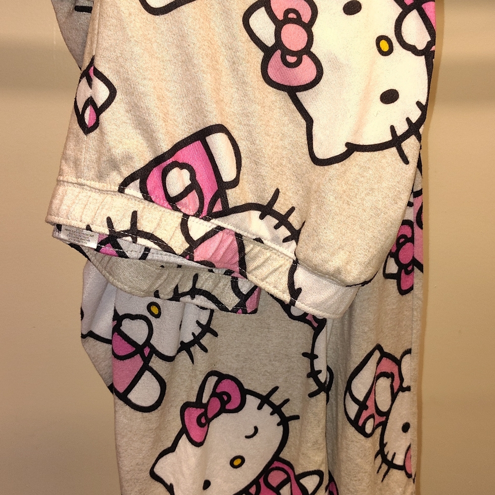 Hello Kitty Cream and Pink Kids Pajama Bottoms